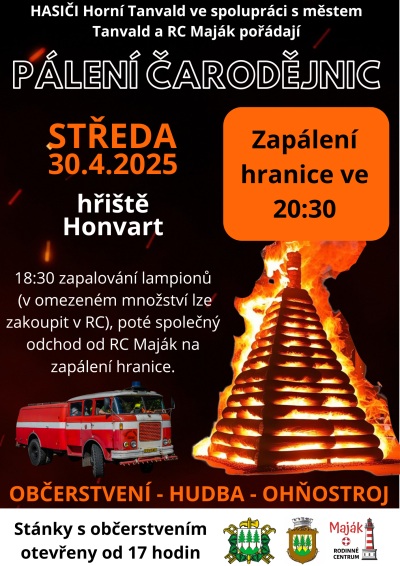 Pálení čarodějnic v Tanvaldě opět s lampionovým průvodem