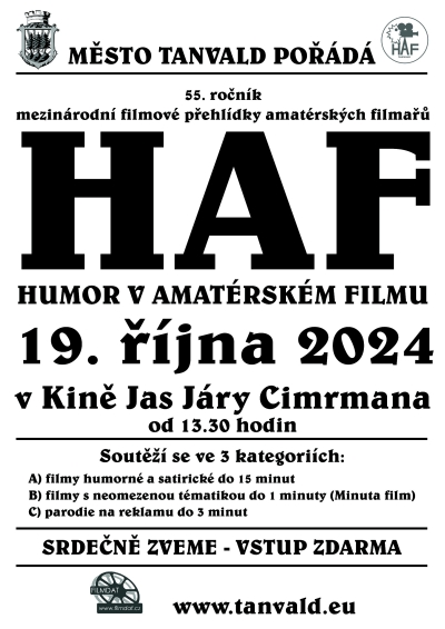 Přehlídka Humor v amatérském filmu po 55. v tanvaldském kině