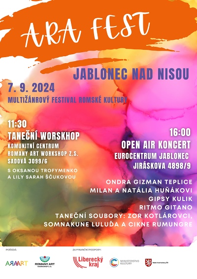 Festival romské kultury Ara Fest zakončí svou letní pouť v Jablonci