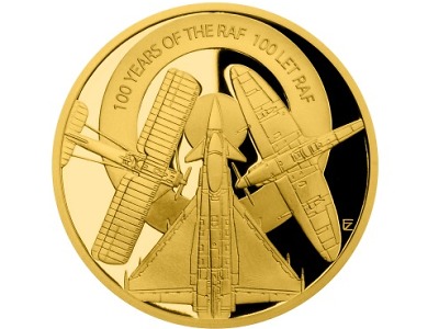 Sada zlatých a stříbrných mincí oslaví stoleté výročí vzniku RAF