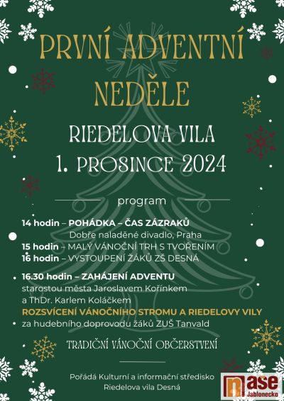 První adventní neděle u Riedelovy vily