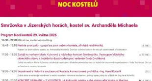 Noc kostelů ve Smržovce chystají 29. května