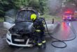 Požár auta u vyhlídky Terezínka na Tanvaldsku